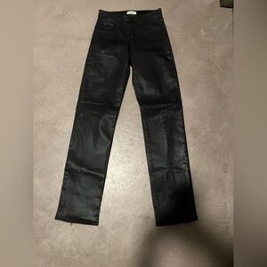 L'AGENCE Black Straight Leg Jeans look like leather